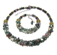 Image 2 of Necklace and bracelet set Indian agate stones
