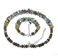 Image 3 of Necklace and bracelet set Indian agate stones