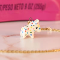 Image 2 of White Circus Cookie Horse Necklace