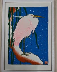 Image 3 of Egret On Snowy Branch - Blue UV