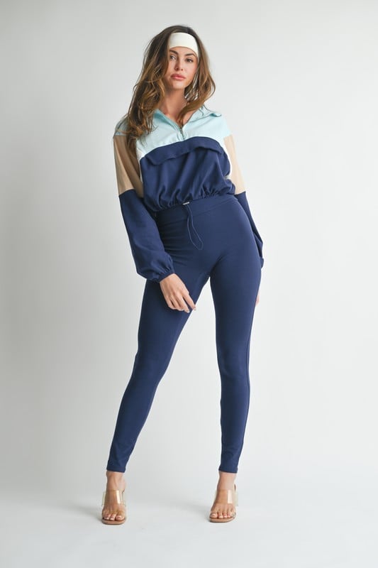 Image of Color Block Active Set -Navy 