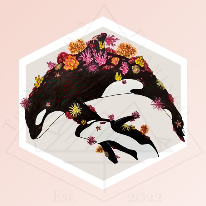 Image of Orca and Rubies - Magnet Deluxe Bookmark