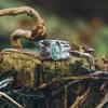 Green kyanite bark ring 