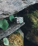 Green kyanite bark ring 