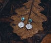 Blue kyanite elm leaf earrings 