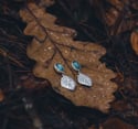 Blue kyanite elm leaf earrings 