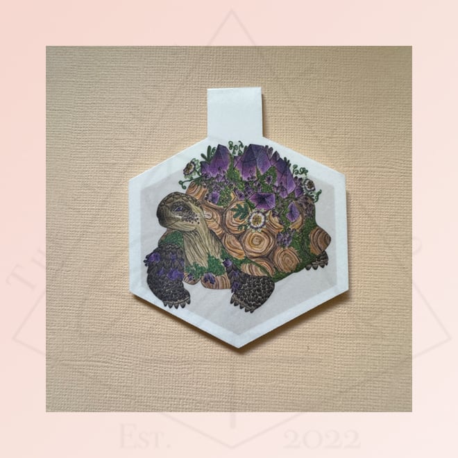Image of Tortoise and Amethysts - Magnet Deluxe Bookmark