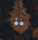 Blue kyanite elm leaf earrings 