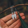 Sapphire fern hoop earrings 