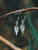 Sapphire fern hoop earrings 