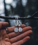 Prehnite fern hoop earrings 