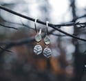 Prehnite fern hoop earrings 