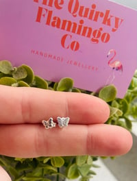 Image 1 of Sterling Silver Butterfly Studs