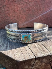 Image 1 of WL&A Handmade Ingot Old Style Royston Turquoise Cuff - Size 7" to 7.25 Wrist