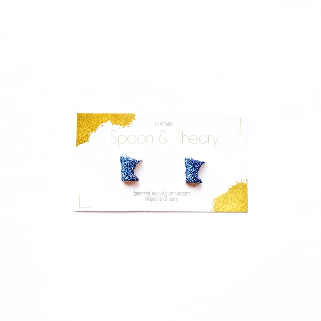 NEW Sparkling Blue Minnesota Stud Earrings