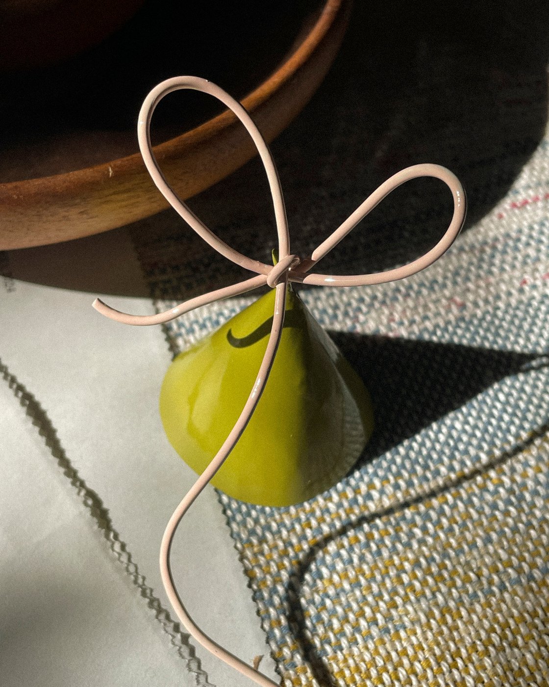 Image of Candle Snuffer in Olive and Shell Pink #3