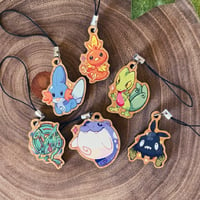 Image 1 of Wooden Pokémon Keychains