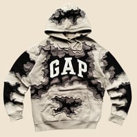 Image 1 of REWORKED GAP CRACKY MONOCHROME HOODIE SIZE MEDIUM