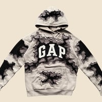 Image 3 of REWORKED GAP CRACKY MONOCHROME HOODIE SIZE MEDIUM