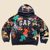 Image 1 of REWORKED GAP INDONESIAN BATIK PATCHWORK HOODIE SIZE M /L