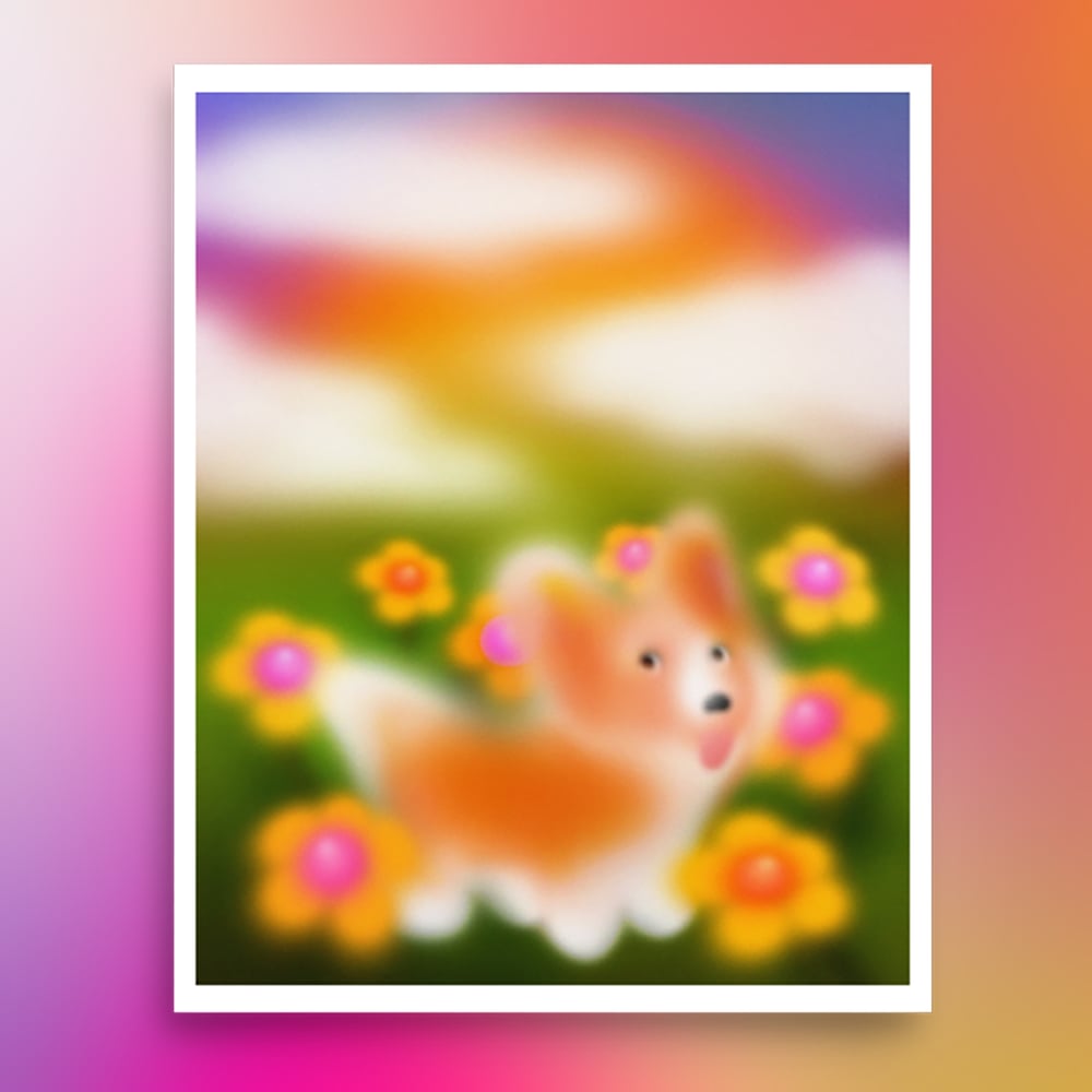 Image of Cute Corgi Print