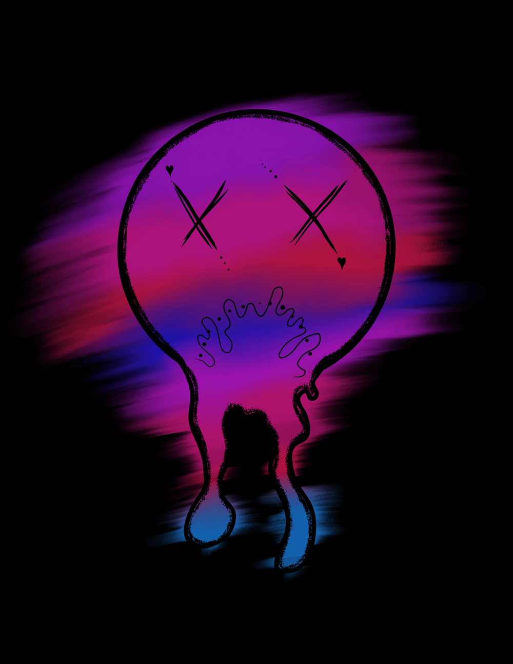 Image of Drippy face print