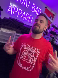 Image 2 of Red Down Bad Santa Tee