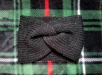 Image 1 of Sparkly Black Twisted Ear Warmer