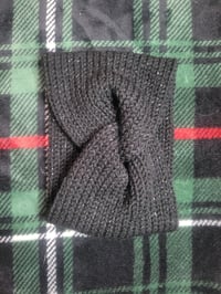 Image 2 of Sparkly Black Twisted Ear Warmer
