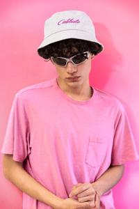 Image 2 of Embroidered Pink CELIBATE Logo Organic Cotton Bucket Hat (Unisex)