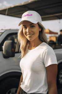 Image 1 of CELIBATE Embroidered Pink Logo Organic Cotton Dad Hat (Unisex)