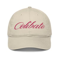 Image 3 of CELIBATE Embroidered Pink Logo Organic Cotton Dad Hat (Unisex)