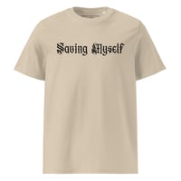 Image 4 of SAVING MYSELF Organic Vegan Cotton Black Logo Statement T-shirt (Unisex)