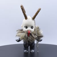 Image 2 of Medium Size Krampus Kilos Kewtie Special Christmas Edition Resin Figure -Tan head fur & black body