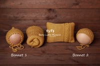 Image 2 of Knitted pillow wrap  bonnets mustard