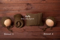 Image 2 of Knitted pillow wrap bonnets khaki 