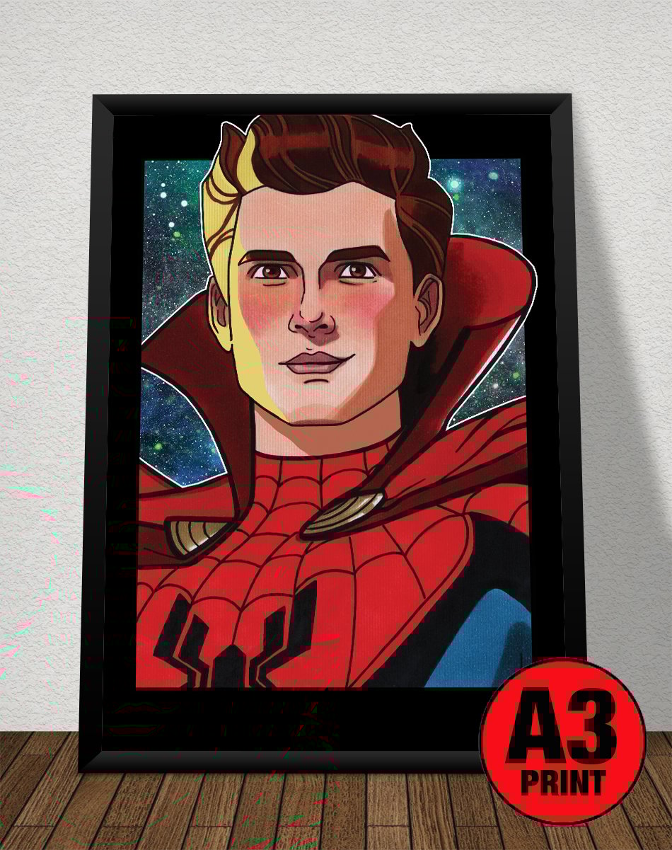 What If 'Zombie Hunter Spider-Man' A3 (16" x 12") Signed Print Comic Style Illustration