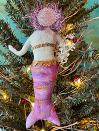 Image 2 of Spun cotton Mermaid Ornament