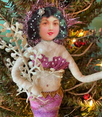 Image 1 of Spun cotton Mermaid Ornament