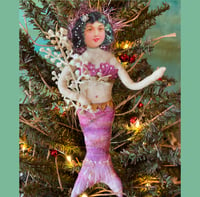 Image 3 of Spun cotton Mermaid Ornament