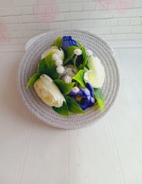 Image 3 of Cotton basket with flowers