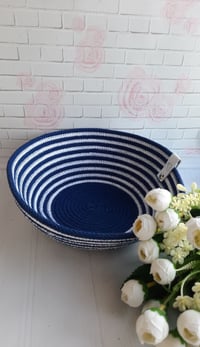 Image 3 of Striped cotton cord basket