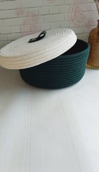 Image 3 of Cotton storage basket Green