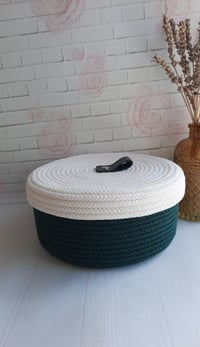 Image 2 of Cotton storage basket Green