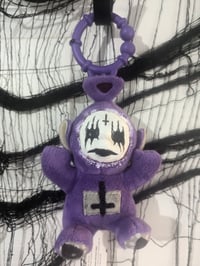 CORPSE TUBBIES - MINI HANGING TINKY WINKY- UPSIDE DOWN CROSS 