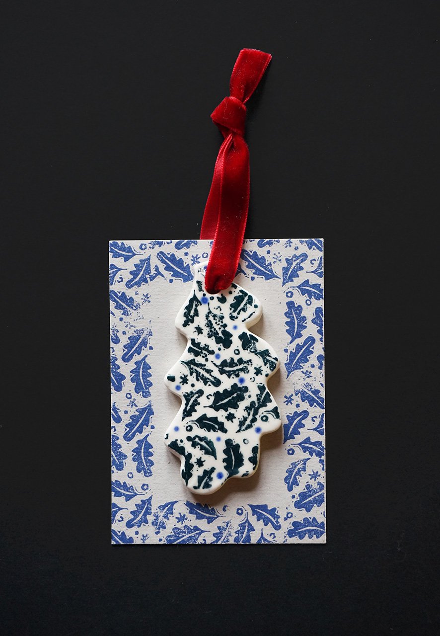 Image of Acorn + Leaf Porcelain Decorations - Collaboration 