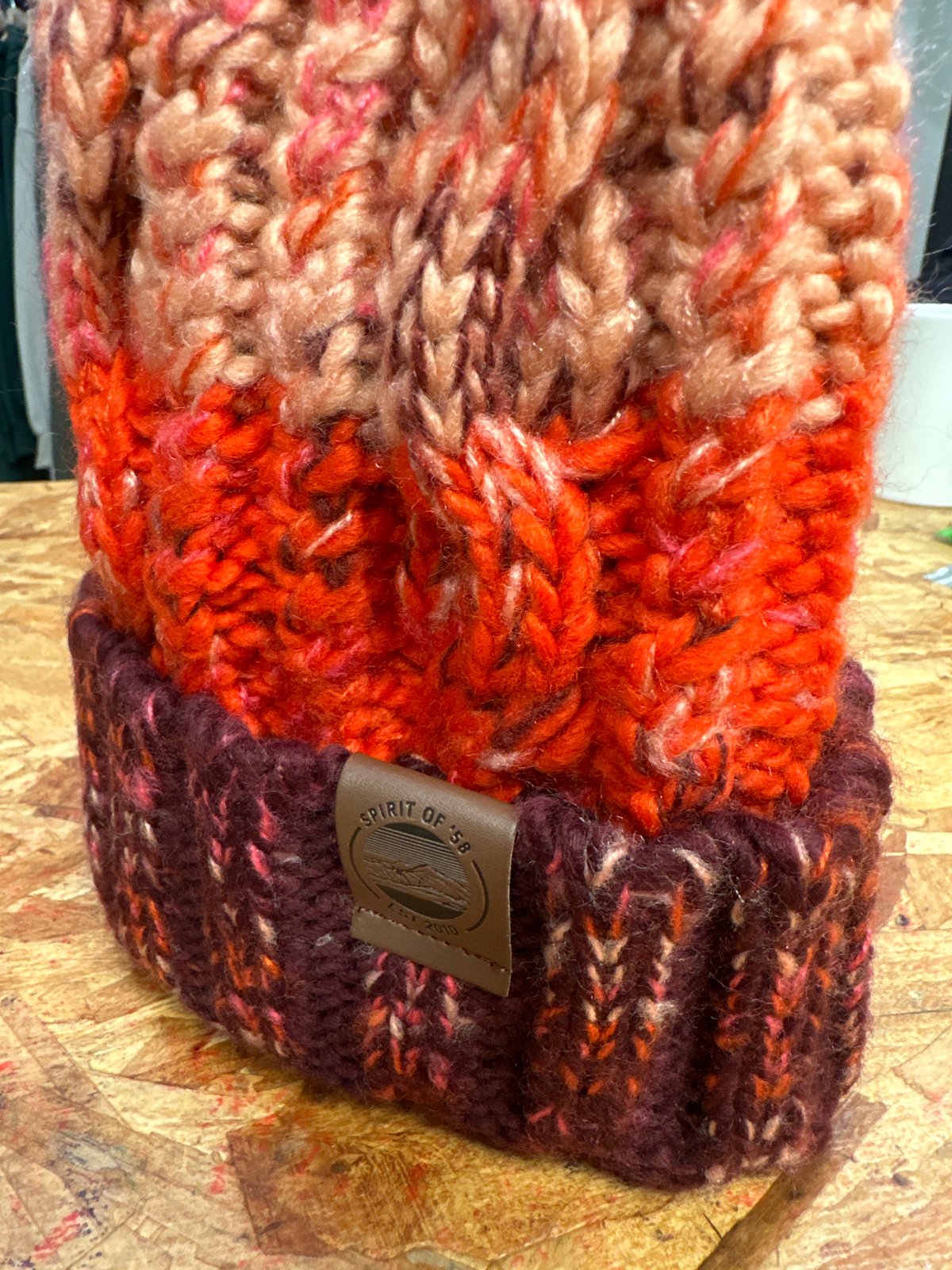 Image of SO58 Pom Pom Beanie in Cherry Sherbert 