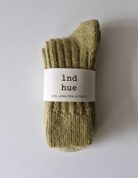 Image 1 of NORDIC SHORT SOCKS_ALPACA AND WOOL _ MATCHA