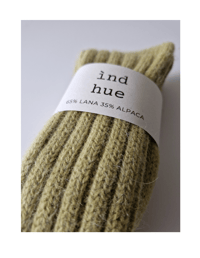 Image 2 of NORDIC LONG SOCKS_ALPACA AND WOOL _MATCHA