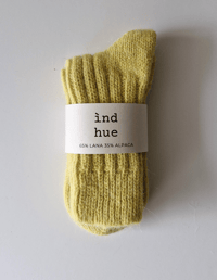 Image 1 of NORDIC SHORT SOCKS_ ALPACA AND WOOL_ CITRUS